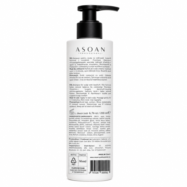 Șampon Anti-Mătreață cu Acid Salicilic, Niacinamide & Piroctone Olamine